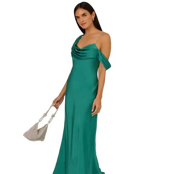 blue satin mermaid dress Sheath Long Mermaid Soft Satin Formal Dress Blue with Beaded Blue / US20W